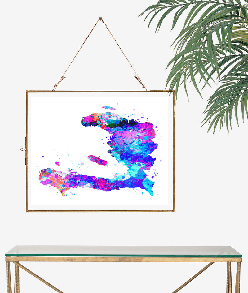 Haiti Map Art Print - Unframed - Zuzi's