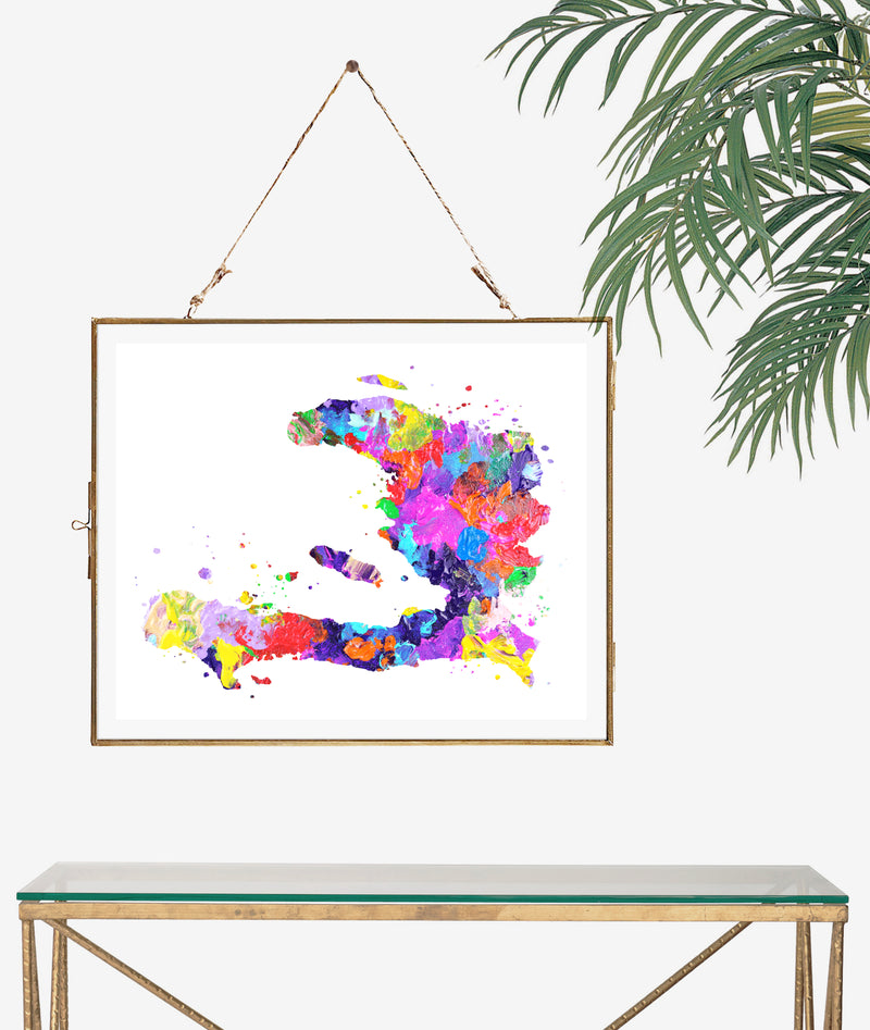 Haiti Map Art Print - Unframed - Zuzi's