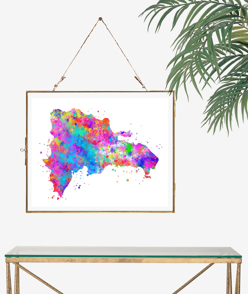 Dominican Republic Map Art Print - Unframed - Zuzi's