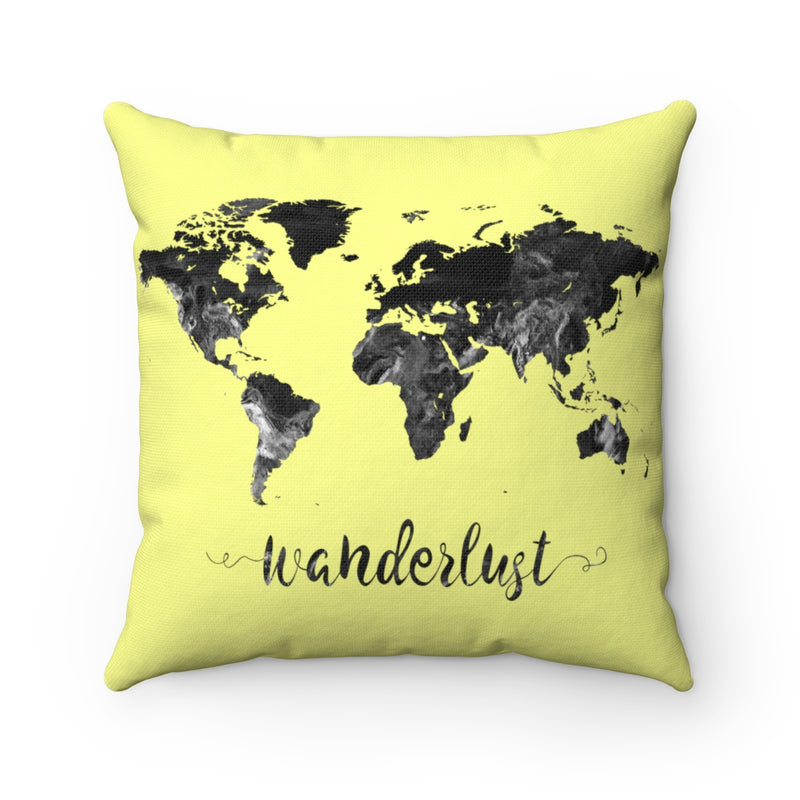 Wanderlust World Map Art Square Pillow - Zuzi's