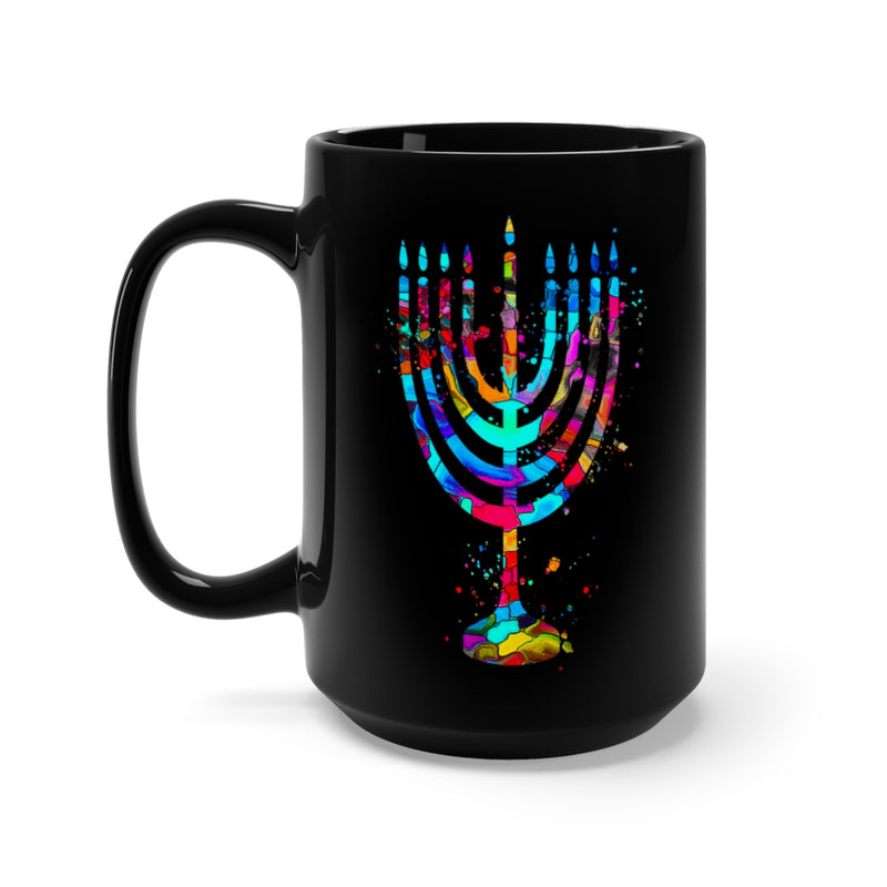 Menorah Black Mug 15oz - Zuzi's