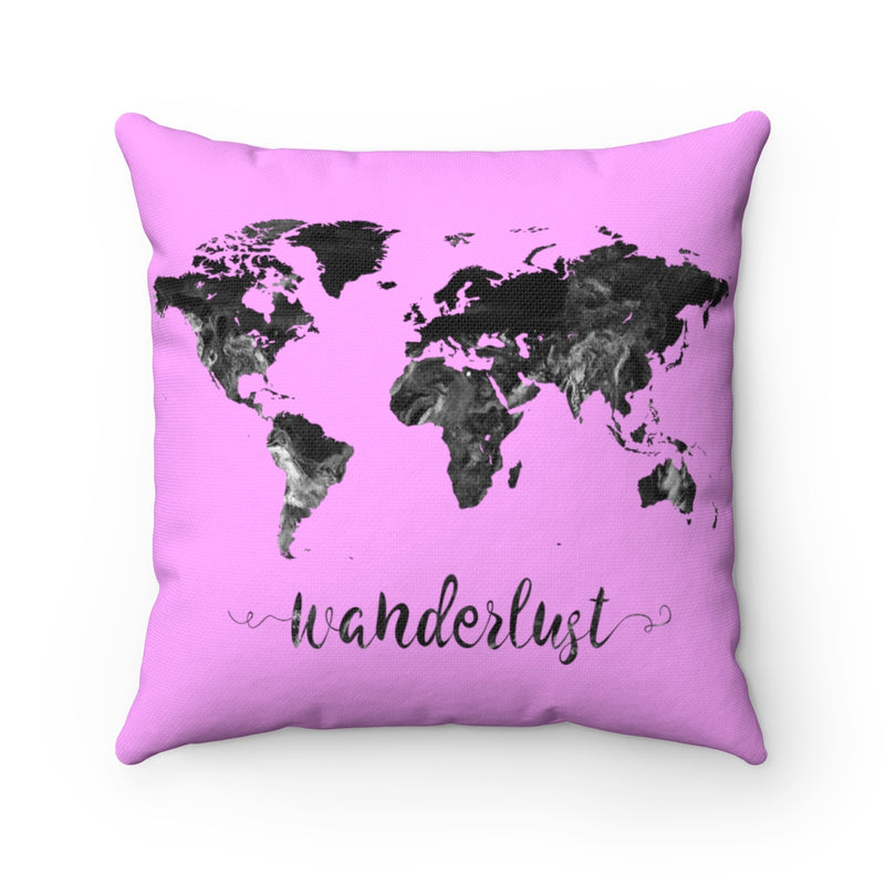 Wanderlust World Map Art Square Pillow - Zuzi's