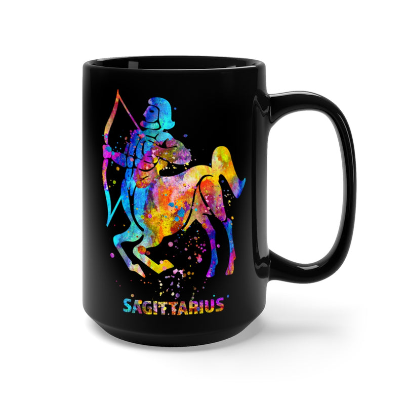 Sagittarius Zodiac Sign Black Mug 15oz - Zuzi's