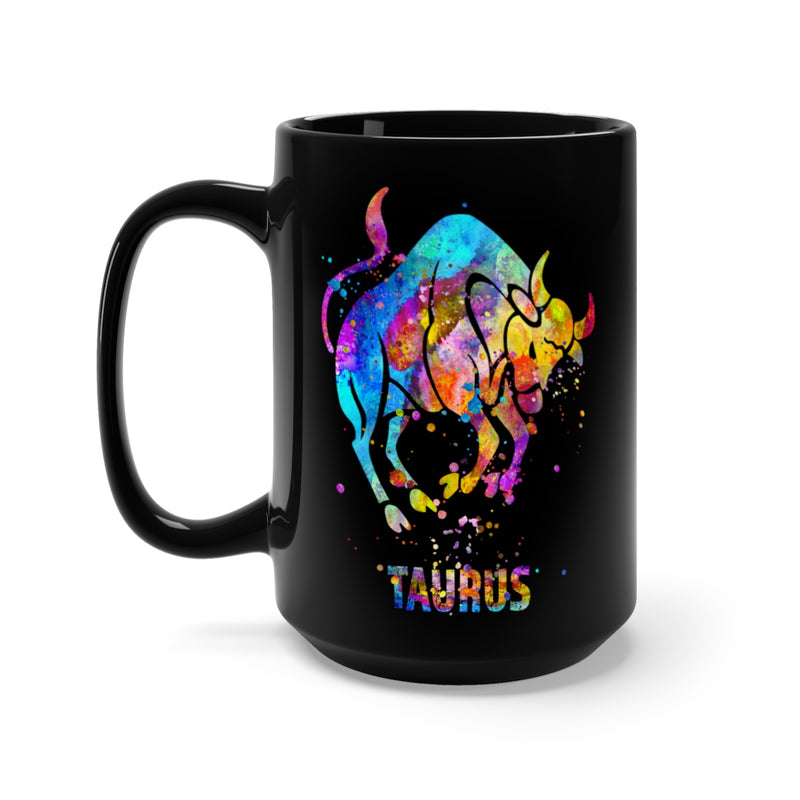 Taurus Zodiac Sign Black Mug 15oz - Zuzi's