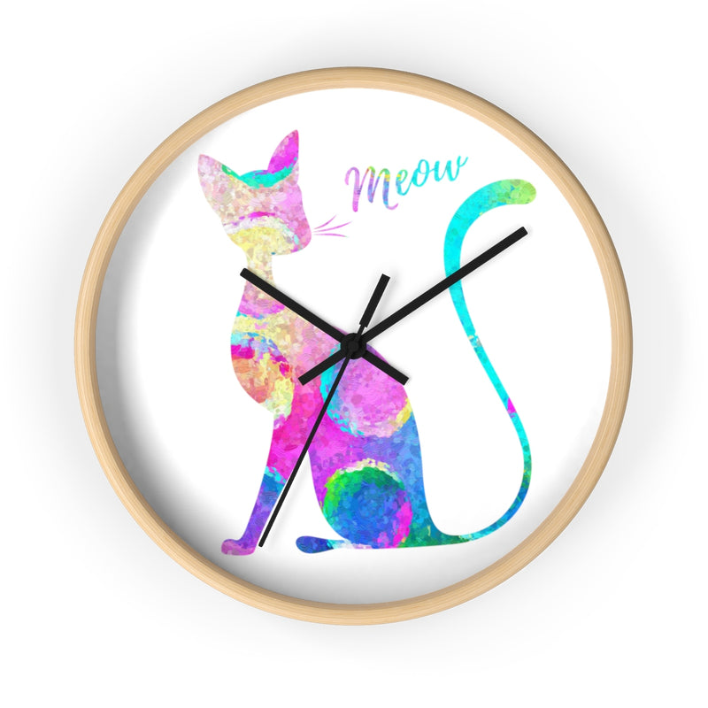 Watercolor Cat Wall Clock - Zuzi's