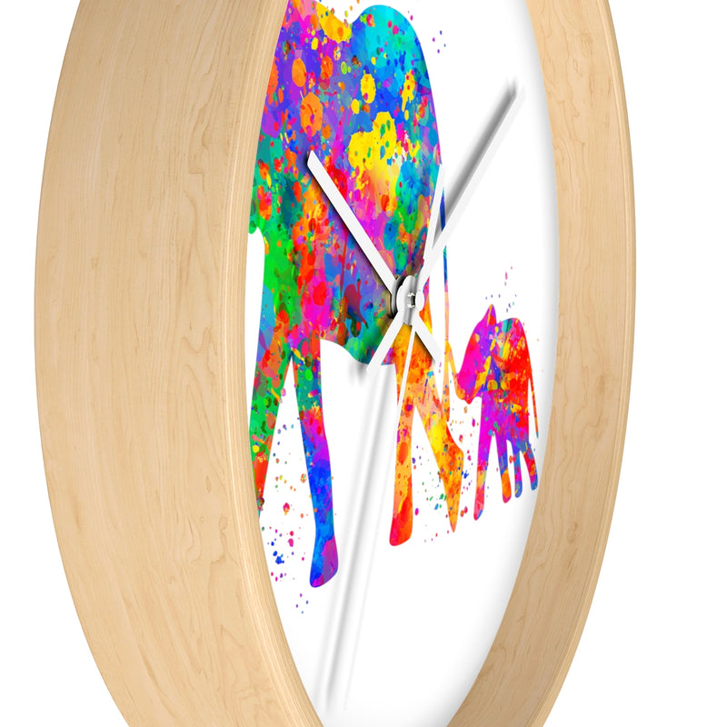 Watercolor Elephants Wall Clock - Zuzi's