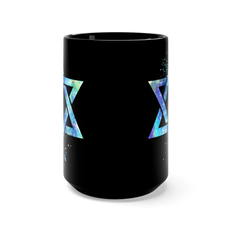 Star Of David  Black Mug 15oz - Zuzi's