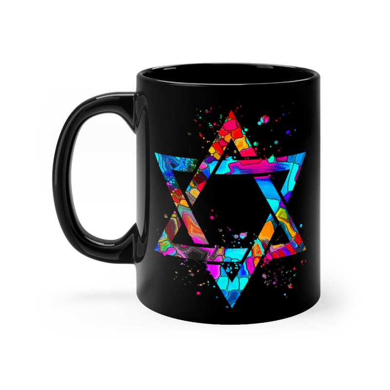 Star Of David Black Mug 11oz - Zuzi's