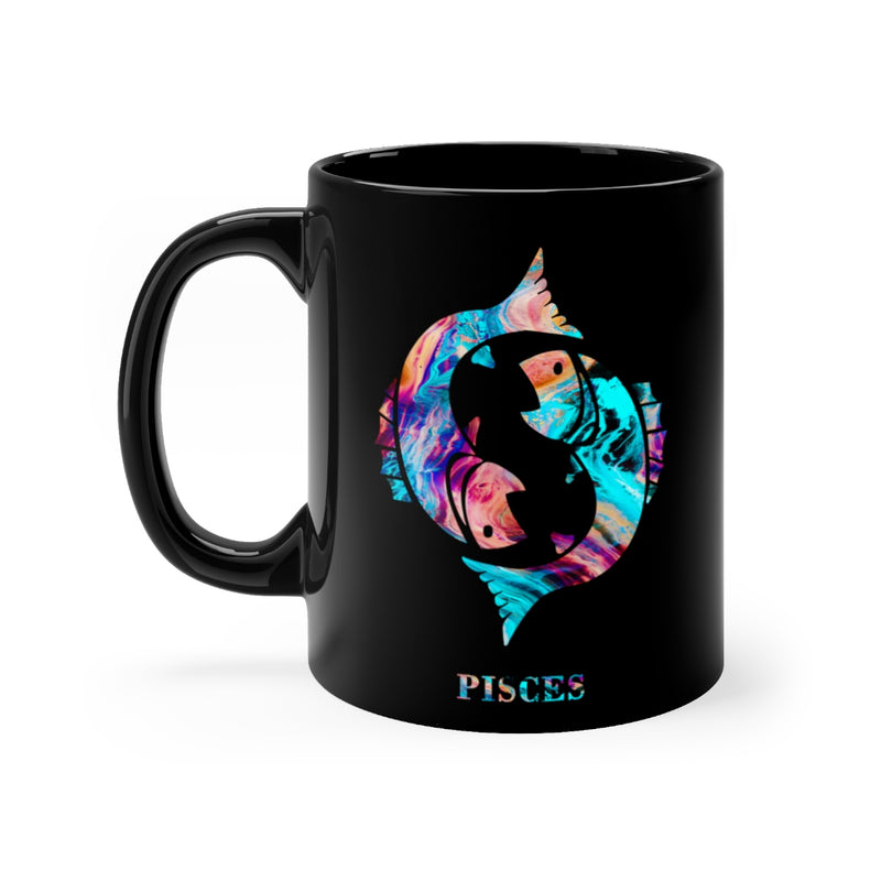 Pisces Zodiac Sign Black Mug 11oz - Zuzi's