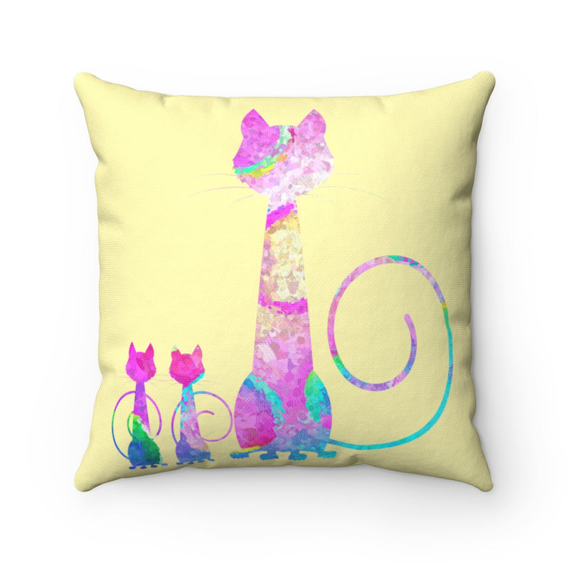 Abstract Cats Square Pillow - Zuzi's