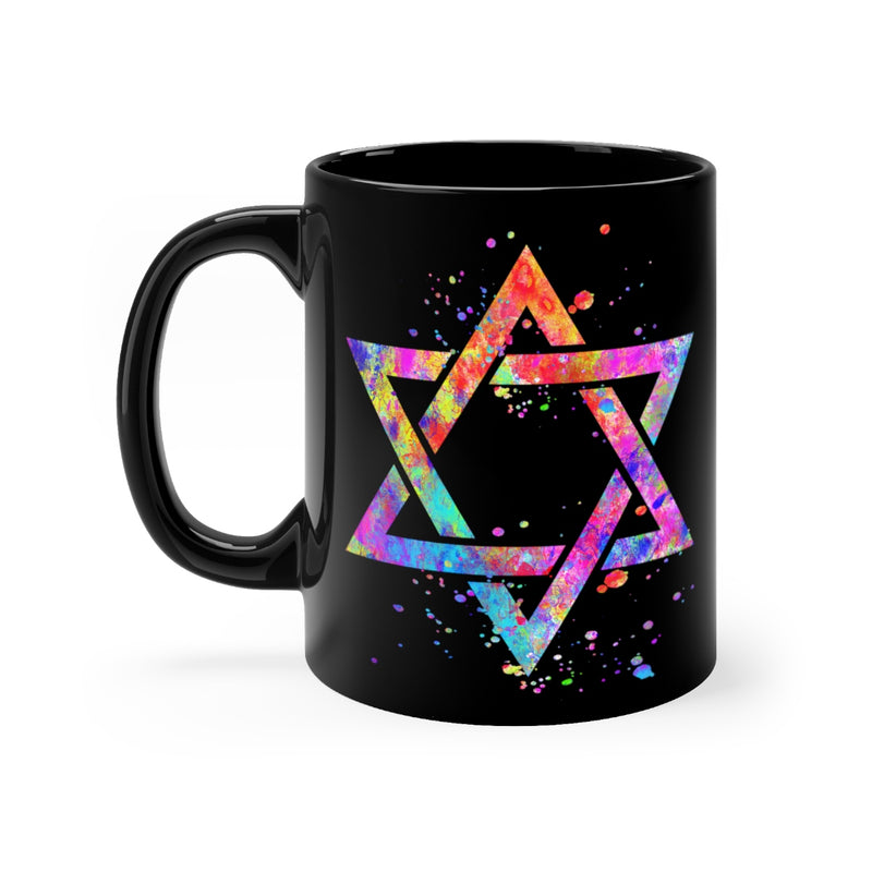 Star Of David Black Mug 11oz - Zuzi's