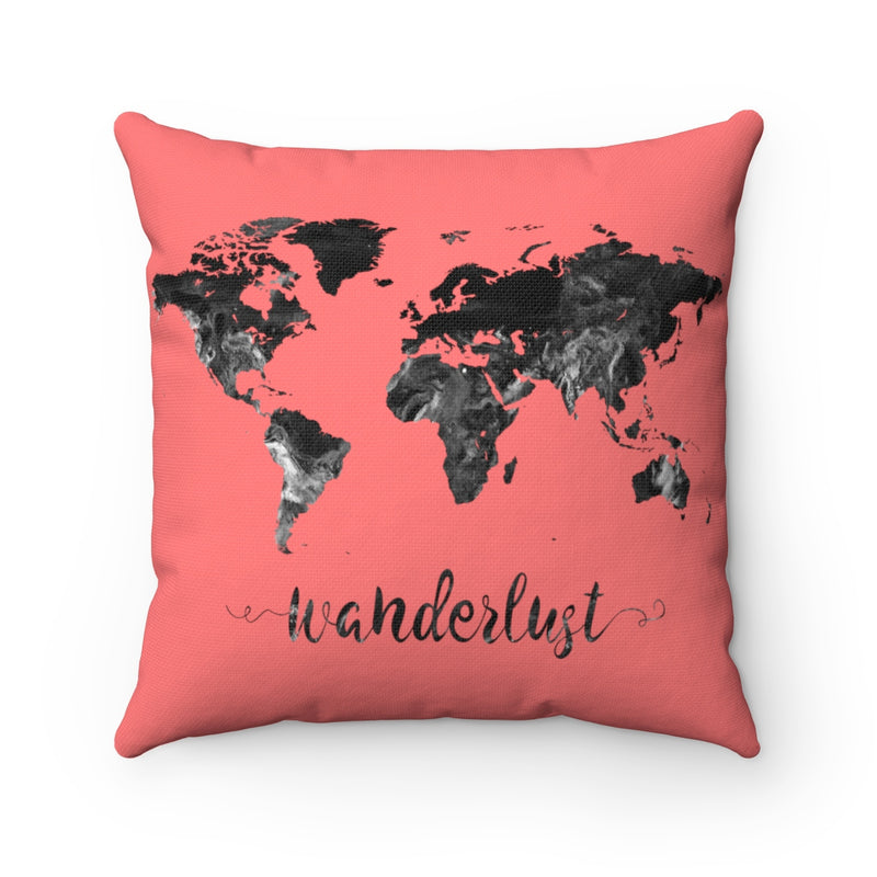 Wanderlust World Map Art Square Pillow - Zuzi's