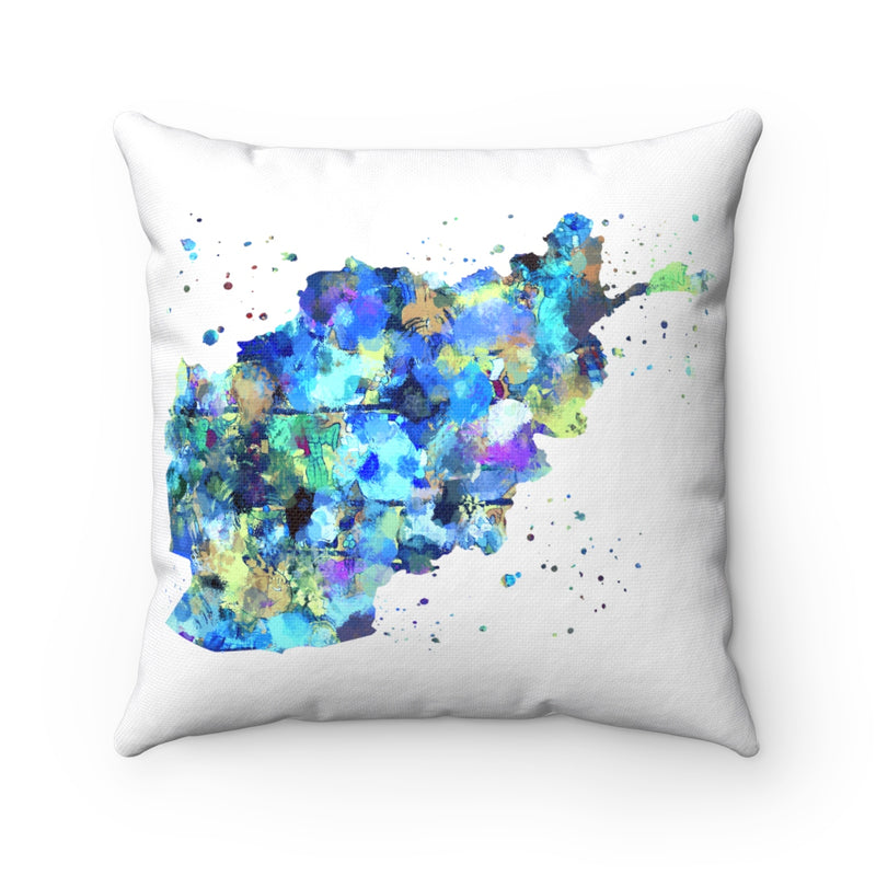 Afghanistan Map Art Square Pillow - Zuzi's