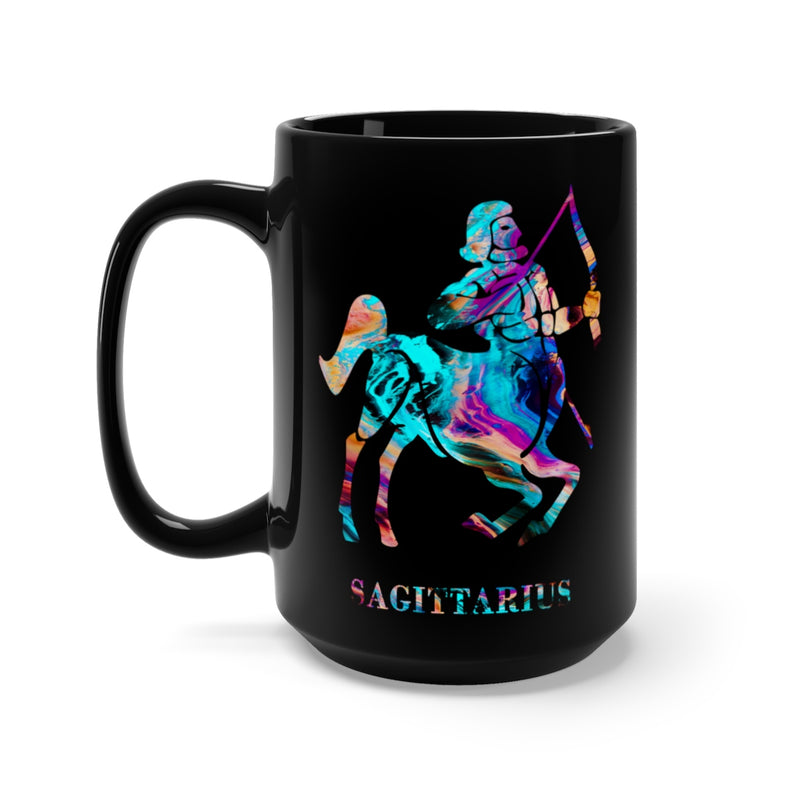 Sagittarius Zodiac Sign Black Mug 15oz - Zuzi's