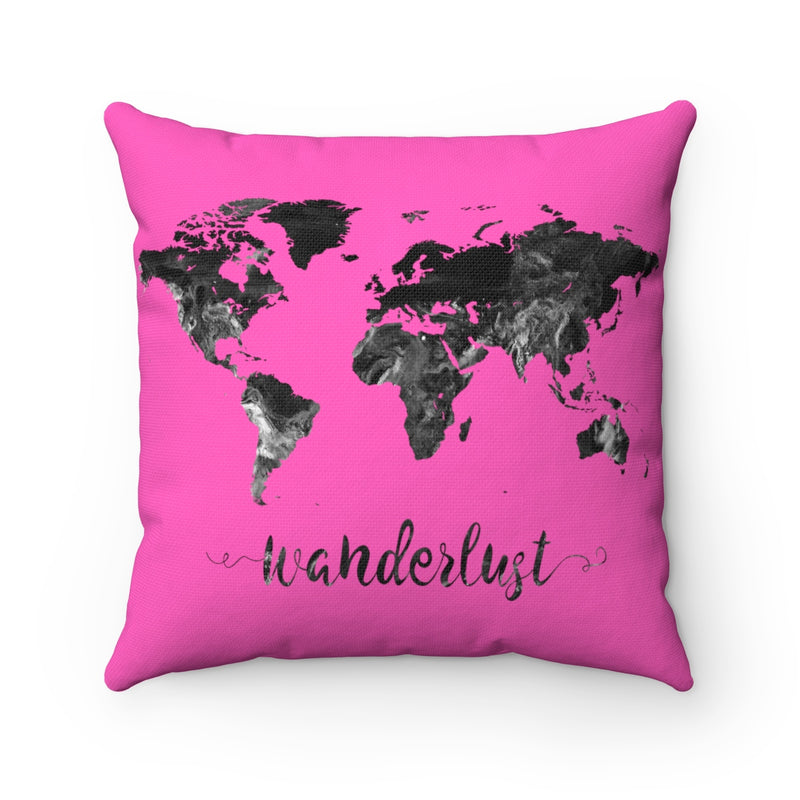 Wanderlust World Map Art Square Pillow - Zuzi's