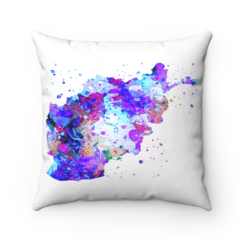 Afghanistan Map Art Square Pillow - Zuzi's