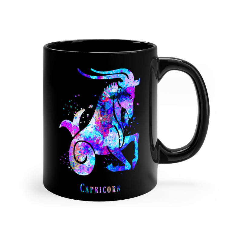 Capricorn Zodiac Sign Black Mug 11oz - Zuzi's