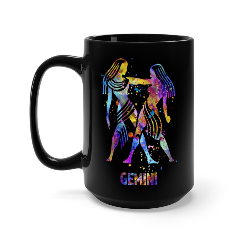 Gemini Zodiac Sign Black Mug 15oz - Zuzi's