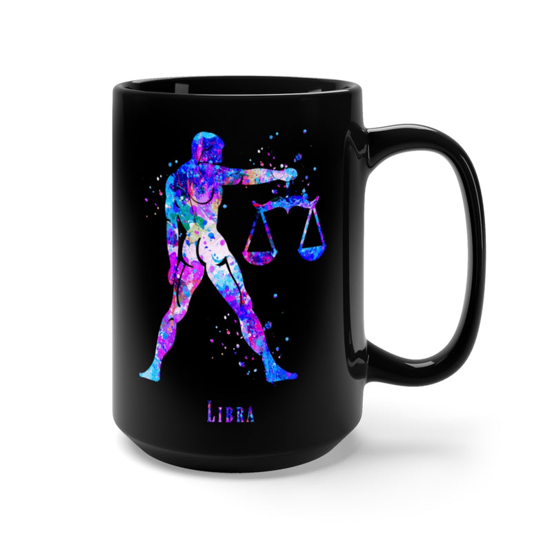 Libra Zodiac Sign Black Mug 15oz - Zuzi's
