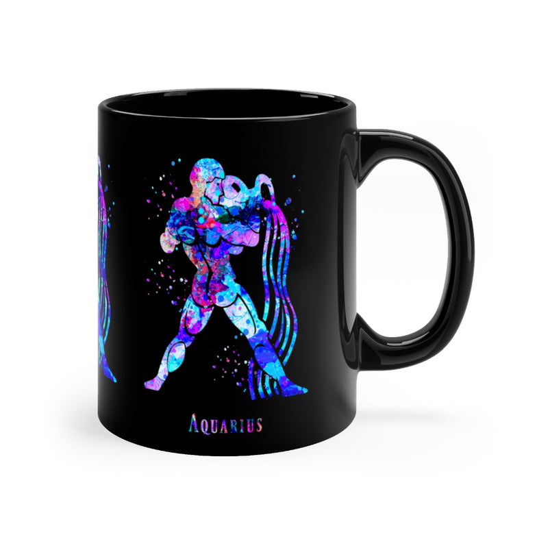 Aquarius Zodiac Sign Black Mug 11oz - Zuzi's