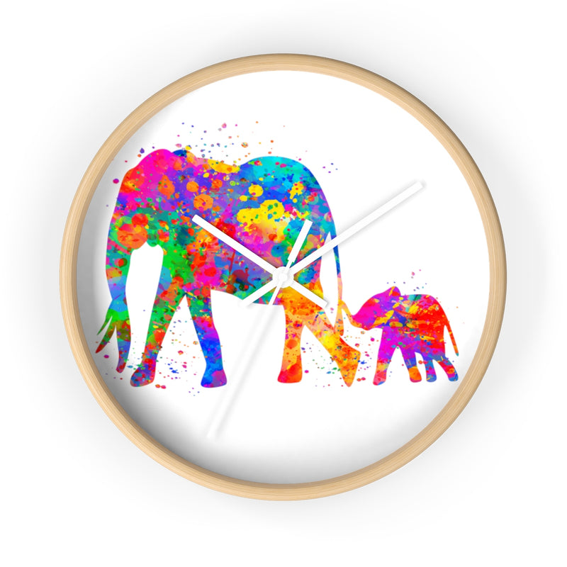 Watercolor Elephants Wall Clock - Zuzi's