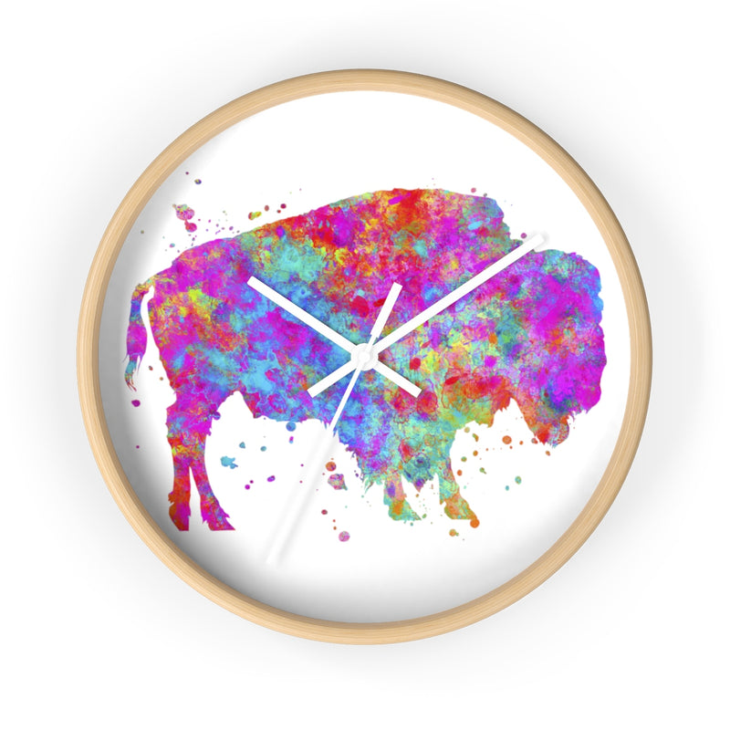 Watercolor Buffalo Wall Clock - Zuzi's