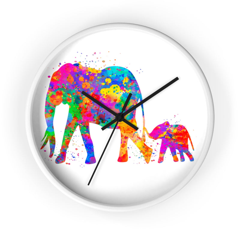 Watercolor Elephants Wall Clock - Zuzi's