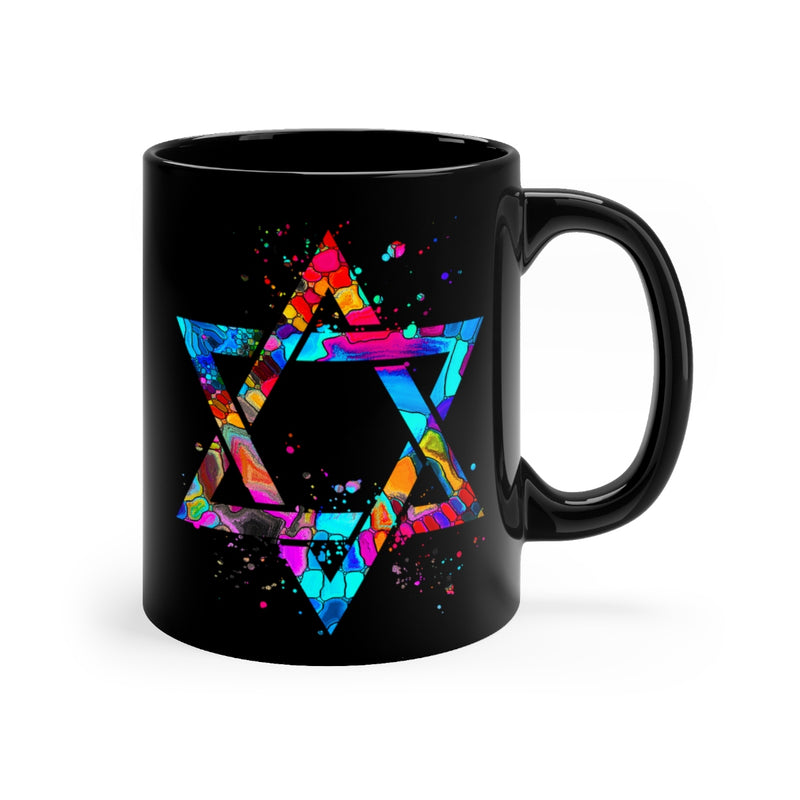 Star Of David Black Mug 11oz - Zuzi's