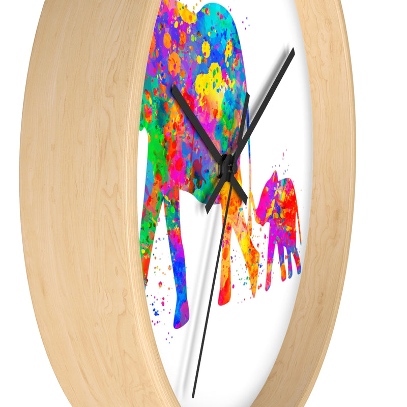 Watercolor Elephants Wall Clock - Zuzi's