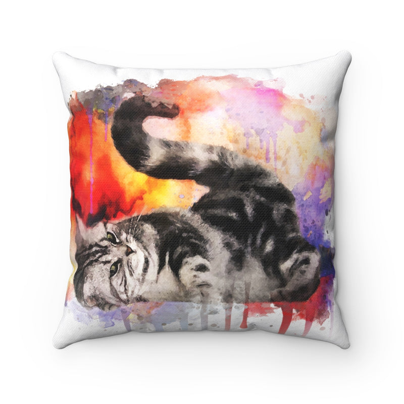 Watercolor Cat Square Pillow - Zuzi's