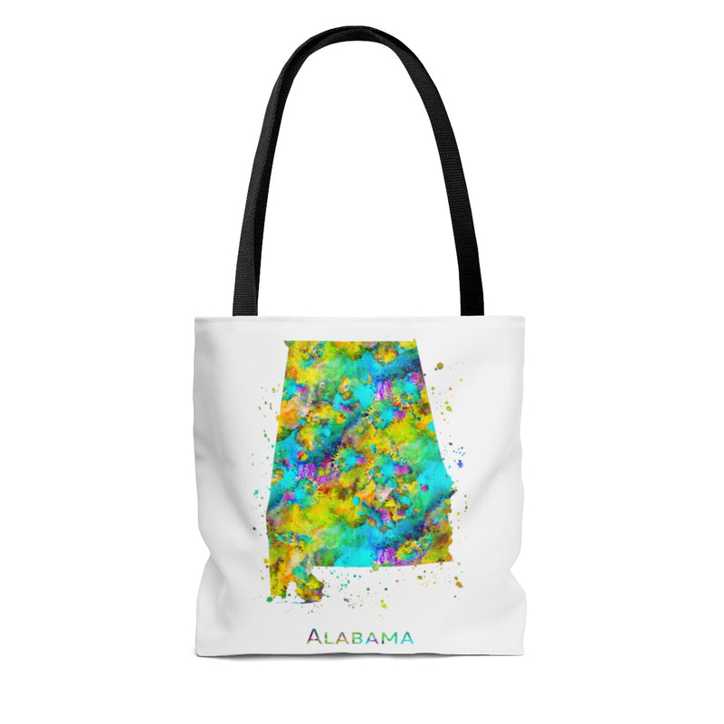Watercolor Alabama  Map Tote Bag - Zuzi's