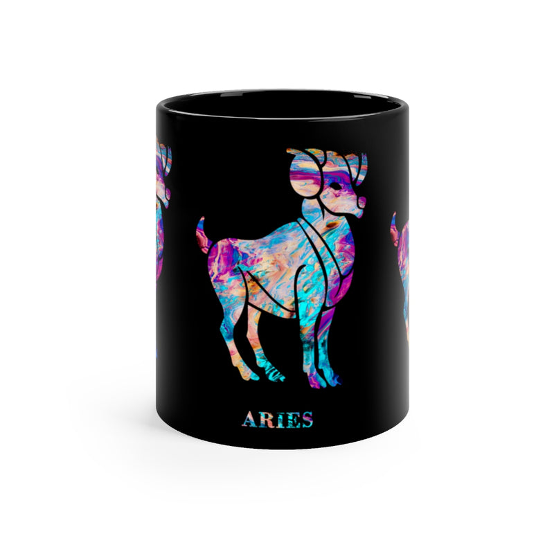 Aries Zodiac Sign Black Mug 11oz - Zuzi's