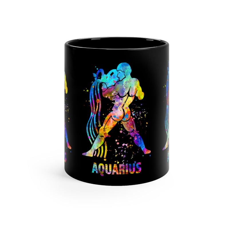Aquarius Zodiac Sign Black Mug 11oz - Zuzi's