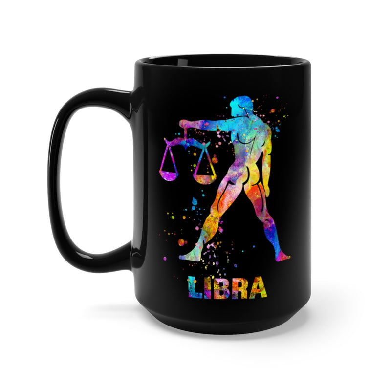 Libra Zodiac Sign Black Mug 15oz - Zuzi's