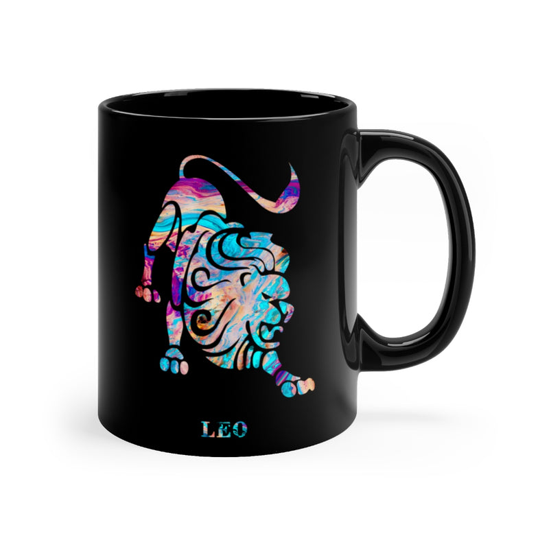 Leo Zodiac Sign Black Mug 11oz - Zuzi's