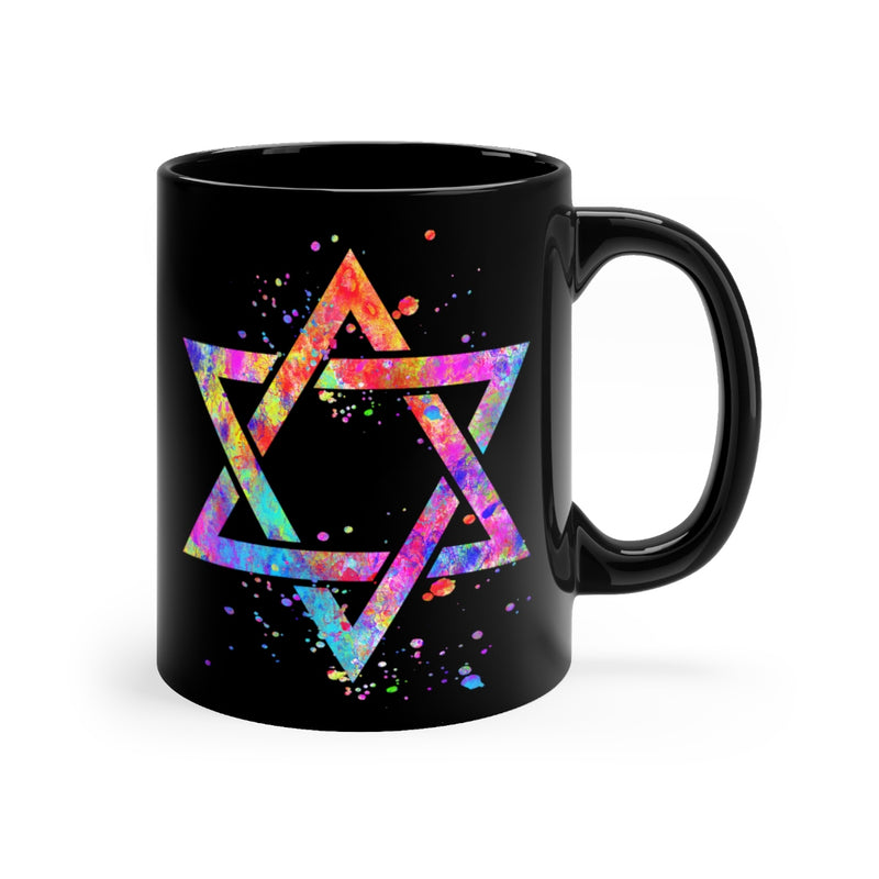 Star Of David Black Mug 11oz - Zuzi's