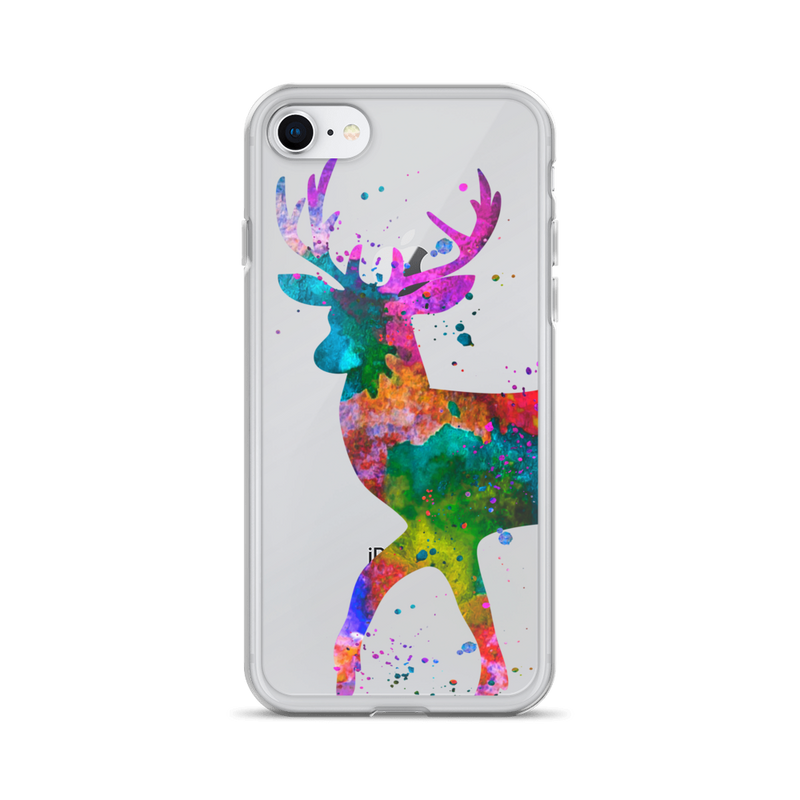 Watercolor Deer Clear iPhone Case - Zuzi's