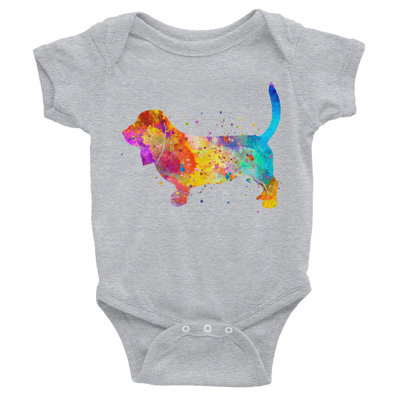 Watercolor Basset Hound Infant Bodysuit - Zuzi's