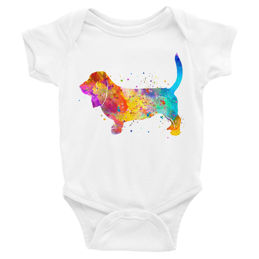 Watercolor Basset Hound Infant Bodysuit - Zuzi's