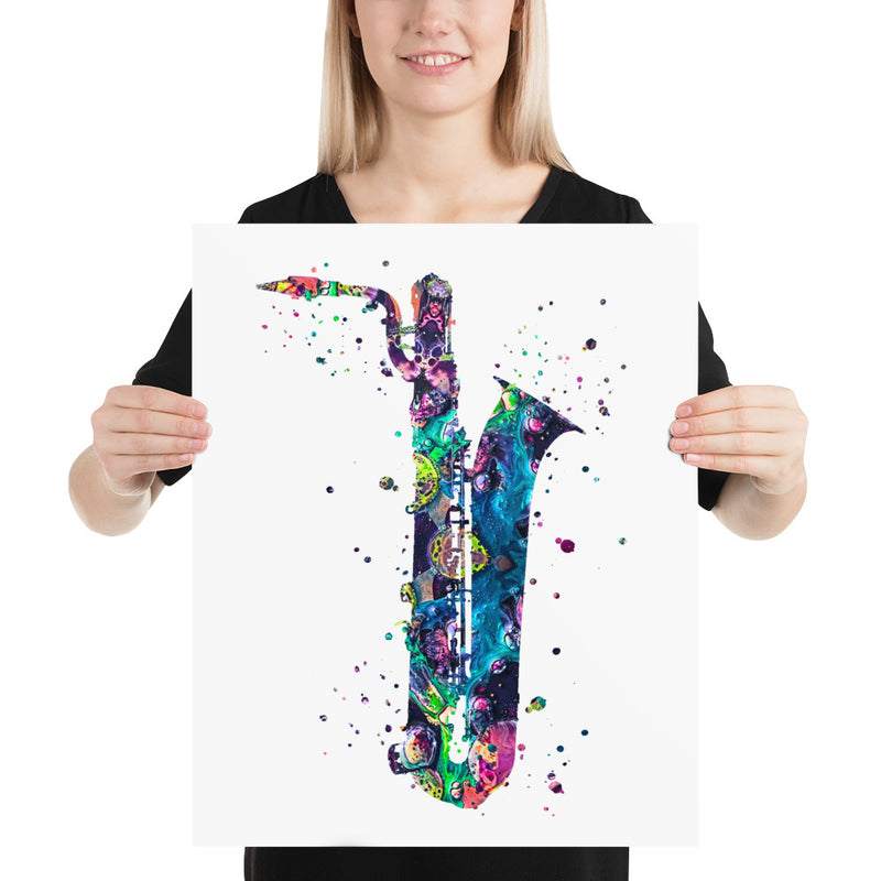 Saxophone Art Print - 16 x 20 - Unframed - Zuzi's