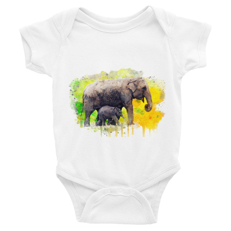 Watercolor Elephants Infant Bodysuit - Zuzi's