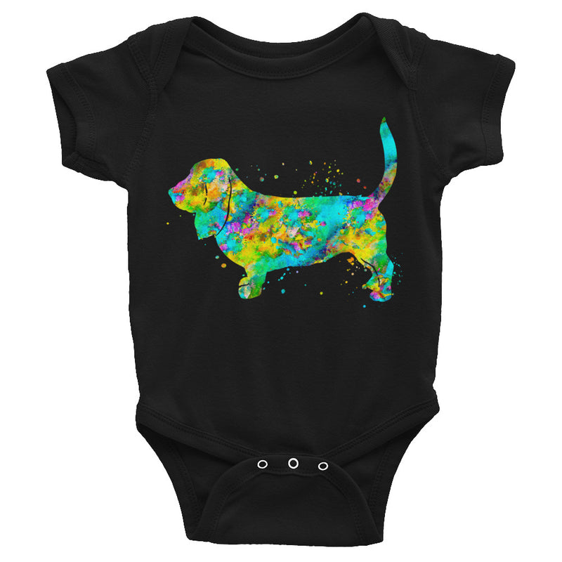 Watercolor Basset Hound Infant Bodysuit - Zuzi's