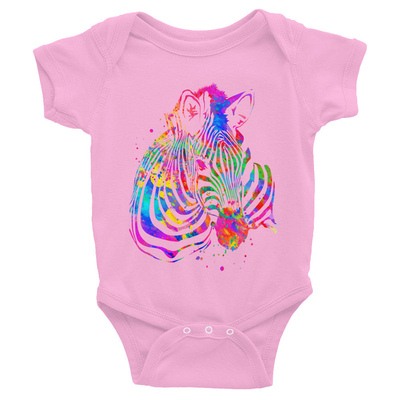 Watercolor Zebra Infant Bodysuit - Zuzi's