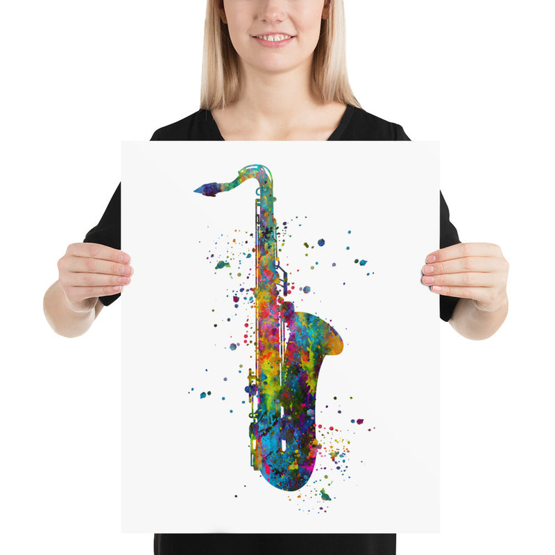 Saxophone Art Print - 16 x 20 - Unframed - Zuzi's