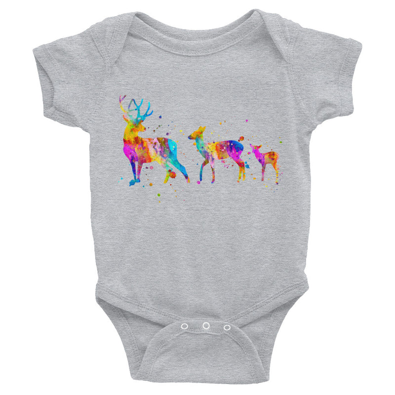 Watercolor Deer Family Infant Bodysuit - Zuzi's