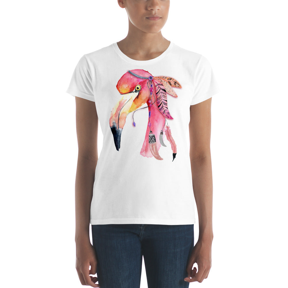 Watercolor Flamingo Women's short sleeve t-shirt - Zuzi's
