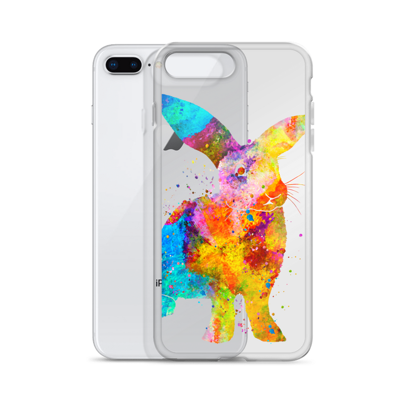 Watercolor Bunny Rabbit Clear iPhone Case - Zuzi's