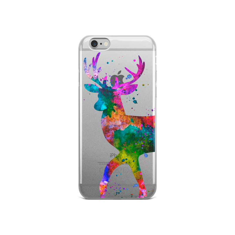 Watercolor Deer Clear iPhone Case - Zuzi's