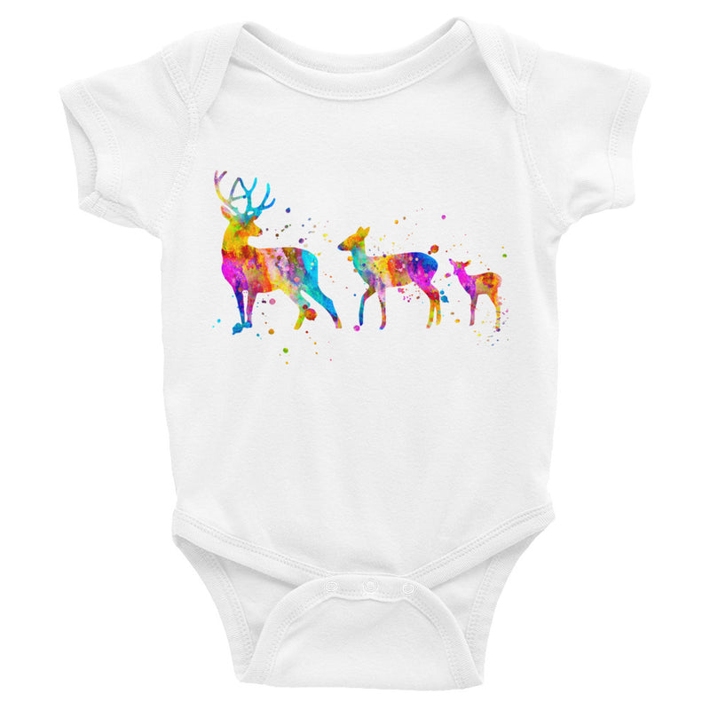 Watercolor Deer Family Infant Bodysuit - Zuzi's