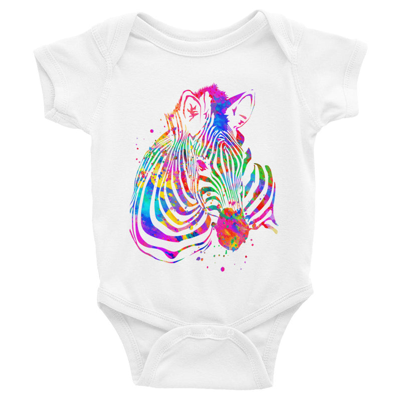 Watercolor Zebra Infant Bodysuit - Zuzi's